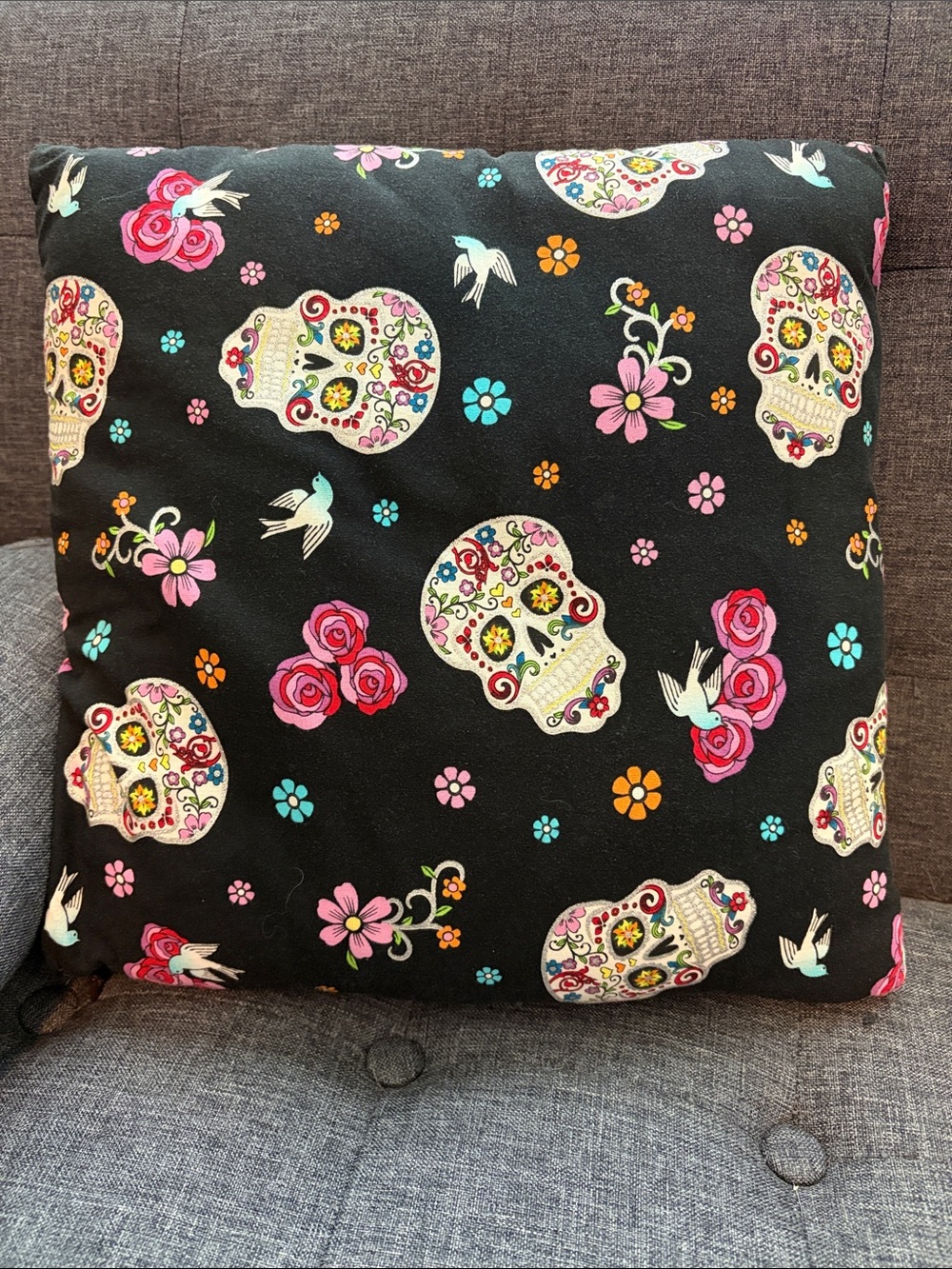 Decorative Throw Pillow Cover Day of the Dead (Día de los Muertos) Theme 14x14